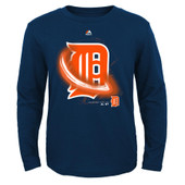 Majestic Detroit Tigers Youth Navy Kinetic Batter Move Long Sleeve T-Shirt