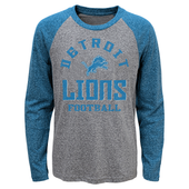 Detroit Lions Outerstuff Youth Classic Gridiron Raglan Long Sleeve T-Shirt - Gray