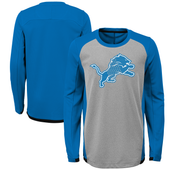 Outerstuff Detroit Lions Youth Gray Mainframe Performance Long Sleeve T-Shirt