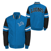 Detroit Lions Poly Twill Varsity Jacket - Black X-Large