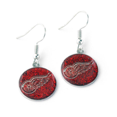 Aminco Detroit Red Wings Glitter Dangler Earrings