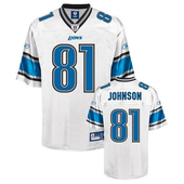 Reebok Detroit Lions White Calvin Johnson Replica Jersey