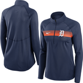 Nike Detroit Tigers Women's Navy Seam-to-Seam Element Half Zip Pullover Jacket