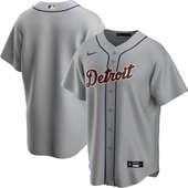 Nike Detroit Tigers Team Base Gray Road Official Replica Jersey