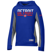 Under Armour Detroit Pistons Youth Royal Combine Authentic City Split Pullover Hoodie