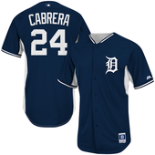Miguel Cabrera Detroit Tigers Majestic Authentic Cool Base Home Batting Practice Jersey - Navy