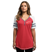 Majestic Detroit Red Wings Women's Red Believe In The Game 1/2 Sleeve Raglan T-Shirt