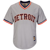 Majestic Detroit Tigers Road Gray Kirk Gibson Cooperstown 1984 Cool Base Replica Jersey