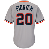 Majestic Detroit Tigers Road Gray Mark Fidrych Cooperstown 1984 Cool Base Replica Jersey