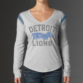 47 Brand Detroit Lions Women's Blue Midfield Scrum 3/4 Sleeve T-Shirt -  Gameday Detroit