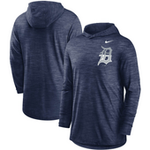 Nike Detroit Tigers Navy Dri-FIT Split Logo Long Sleeve Hoodie T-Shirt