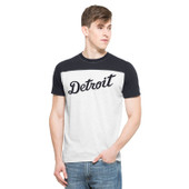 47 Brand Detroit Tigers Cinderblock Gray Drop Back Short Sleeve T-Shirt