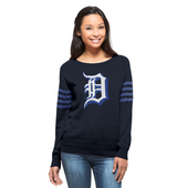 47 Brand Detroit Tigers Women's Fall Navy Ultra Drop Needle Crew Neck Pullover Sweatshirt