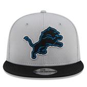 New Era Detroit Lions Gray 9Fifty 2021 Sideline Road Snapback Hat