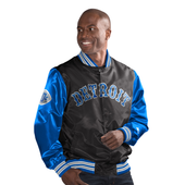 Starter Detroit Lions Black Varsity Satin Full Snap Jacket