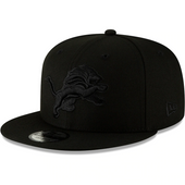 Detroit Lions New Era Blackout 9Fifty Snapback Hat - Black