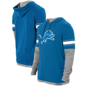 Detroit Lions New Era Layered Pullover Hoodie - Blue