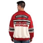 Detroit Red Wings Starter  Defense Crewneck Sweatshirt - White/Red
