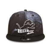New Era Detroit Lions 2022 Sideline Ink Dye 9Fifty Snapback Hat - Black