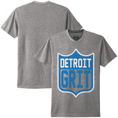 Detroit Grit Shield Motor City Bad Boys T-Shirt - Gray