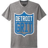 Detroit Grit Shield Motor City Bad Boys T-Shirt - Gray