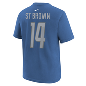 Amon-Ra St Brown Detroit Lions Nike Youth Name and Number T-Shirt - Blue