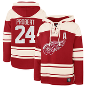 Bob Probert Detroit Red Wings 47 Brand Alumni Player Lacer Pullover Hoodie - Red
