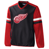 Detroit Red Wings G-III Batter's Box V-Neck Pullover Jacket - Black