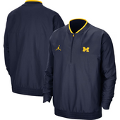 Michigan Wolverines Jordan Brand Coaches Half Zip Jacket - Navy