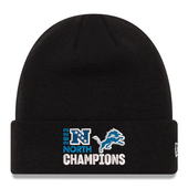 Detroit Lions New Era 2023 NFC North Division Champions Locker Room Cuffed Knit Hat - Black