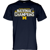 Michigan Wolverines Blue 84 2023 National Champions Gotta Know Schedule T-Shirt - Navy