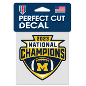 Michigan Wolverines WinCraft 2023 National Champions 4" x 4" Perfect Cut Decal