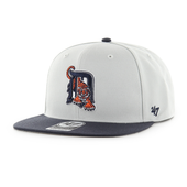 Detroit Tigers ’47 Brand 2Tone Sure Shot Captain Snapback Hat - Gray/Navy