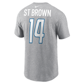 Amon-Ra St Brown Detroit Lions Nike Name and Number T-Shirt - Gray