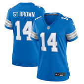 Amon-Ra St Brown Detroit Lions Nike Women's Game Jersey - Blue