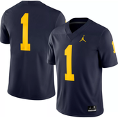 Michigan Wolverines Jordan Brand #1 Game Jersey - Navy