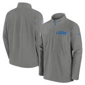 Detroit Lions Nike 2024 Sideline Coaches Half-Zip Hoodie Jacket - Steel Gray