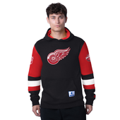 Detroit Red Wings Starter End Zone Pullover Hoodie - Black