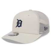 Detroit Tigers New Era Canvas Trucker 9SEVENTY Stretch-Snap Hat - Stone