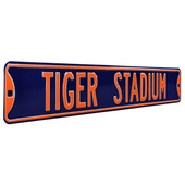 Tiger Stadium 6" x 36" Steel Street Sign - Navy