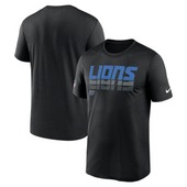 Detroit Lions Nike Sideline Team Issue Repeating Wordmark Performance T-Shirt - Black