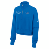 Detroit Lions Nike Women's Primetime Phoenix Half-Zip Sweatshirt - Blue