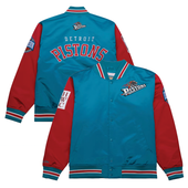 Detroit Pistons Mitchell & Ness Hardwood Classics Primetime Full-Snap Satin Jacket - Teal Detroit Pistons Mitchell & Ness Hardwood Classics Primetime Full-Snap Satin Jacket - Teal