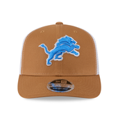 Detroit Lions New Era Classic Trucker 9SEVENTY Stretch-Snap Hat - Light Bronze/White