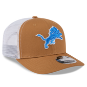 Detroit Lions New Era Classic Trucker 9SEVENTY Stretch-Snap Hat - Light Bronze/White