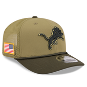 Detroit Lions New Era 2025 Salute to Service Trucker Stretch-Snap Hat - Green
