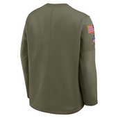 Detroit Lions Nike 2025 Salute to Service Sideline Coaches Therma-FIT Pullover Sweatshirt - Olive