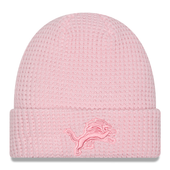 Detroit Lions New Era Women's Tonal Cuffed Waffle Knit Hat - Pink