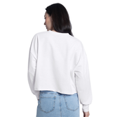Detroit Lions G-III 4Her Women's Bleachers Cropped Pullover Sweatshirt - White