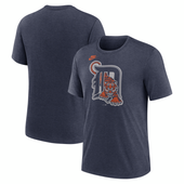 Detroit Tigers Nike Cooperstown Collection Logo Triblend T-Shirt - Navy